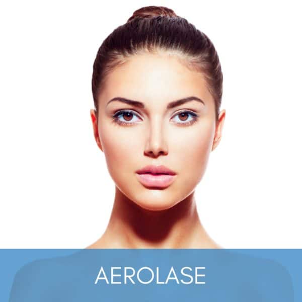 Woman with beautiful skin modeling for aerolase.