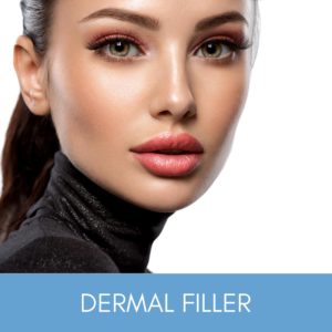 Woman with beautiful features from dermal filler.