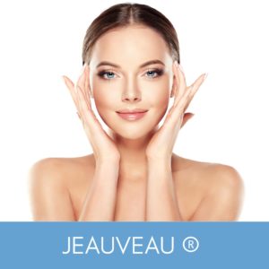 Woman with beautiful skin modeling for Jeauveau