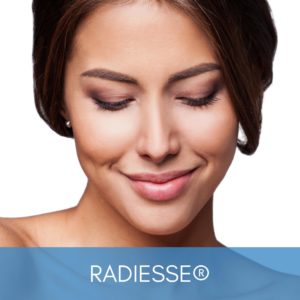 Woman smiling modeling for radiesse.